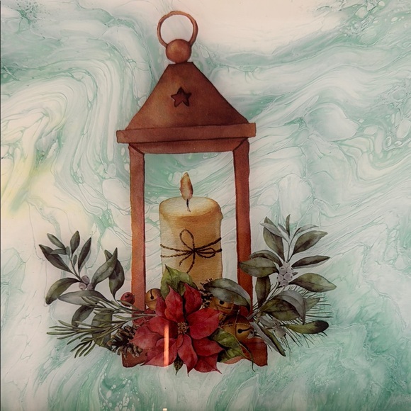 SERVING TRAY- with handles-  light wooden Festive Design - Picture 5 of 11